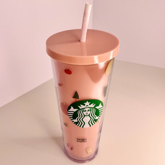 Starbucks Tumbler Ban.do Pink Sweater‎ Weather Stay Cozy 24 oz Cold Cup unused - Picture 3 of 3